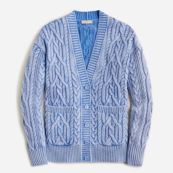 J. Crew Blue Cable Knit Cardigan - Picture 14 of 14